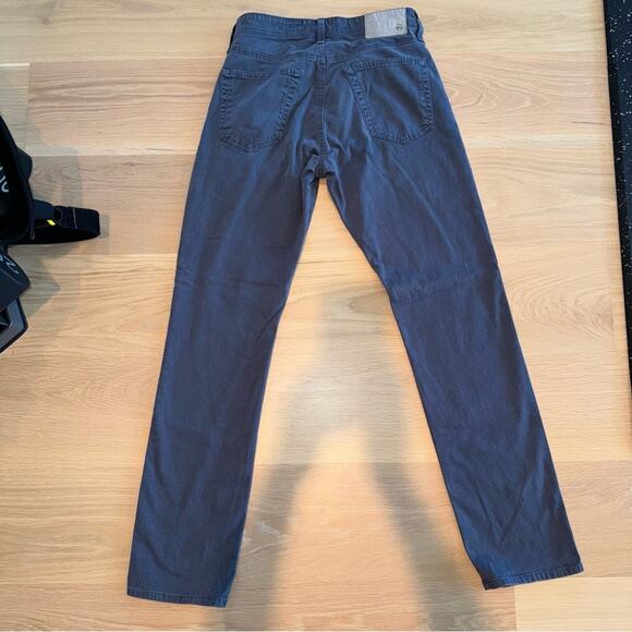 AG The Everett  SUD Slim Straight Leg Blue Black Houndstooth Pants 30x32 - Picture 8 of 12